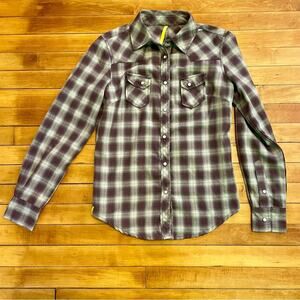 Lolë Purple Plaid Western Flannel